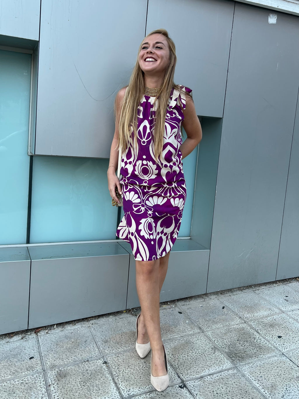 Vestido Morado Estampado