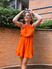 Vestido Naranja Cuello Halter