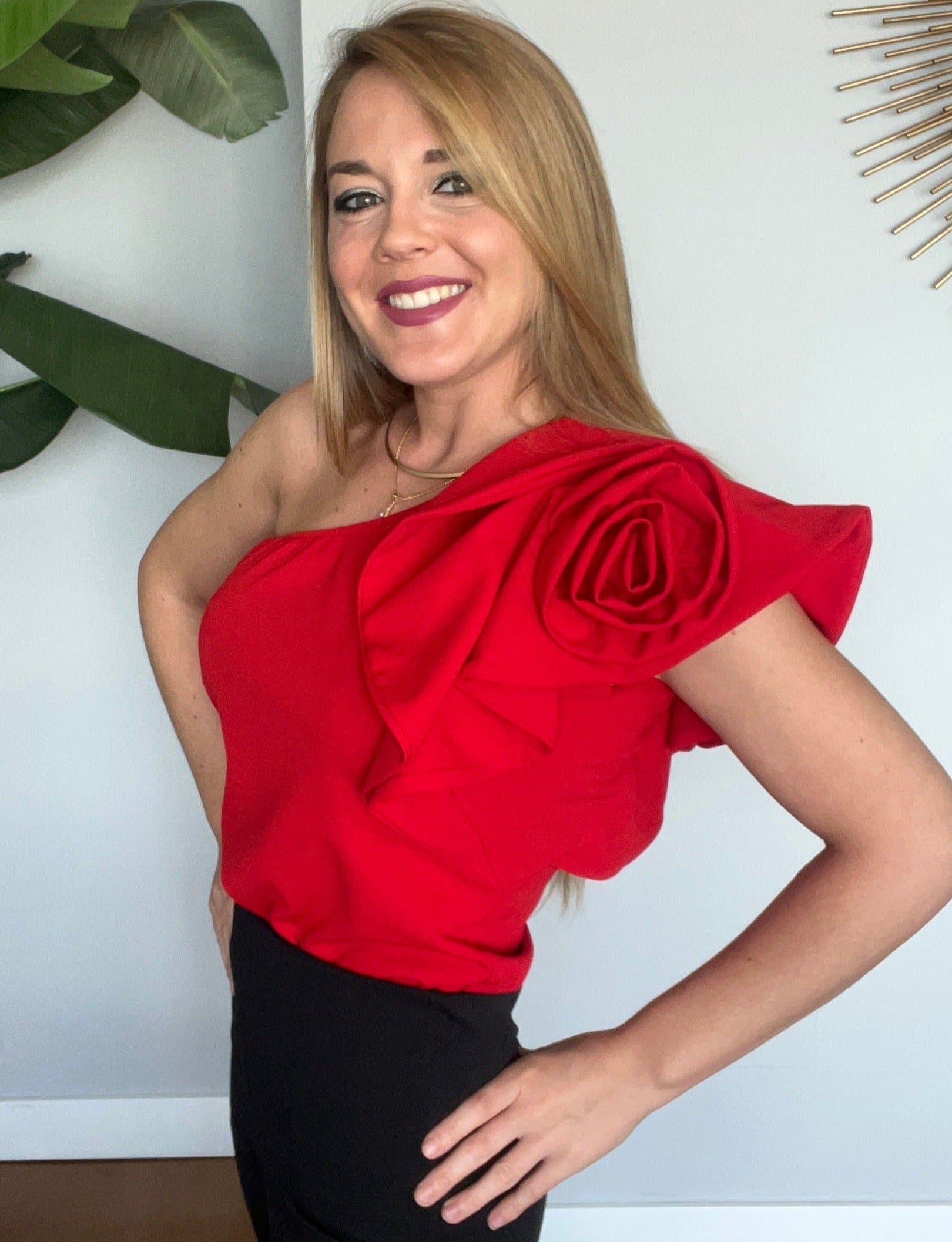 Top Flor Rojo