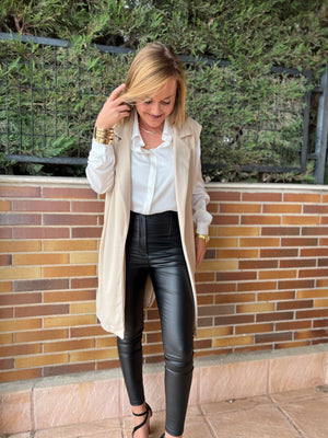 Chaleco Largo Beige