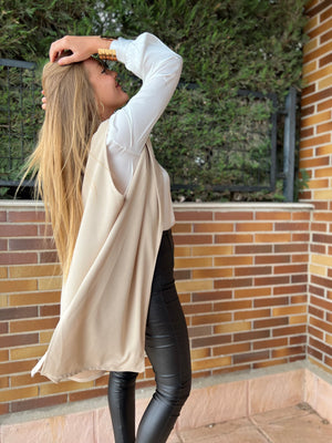 Chaleco Largo Beige
