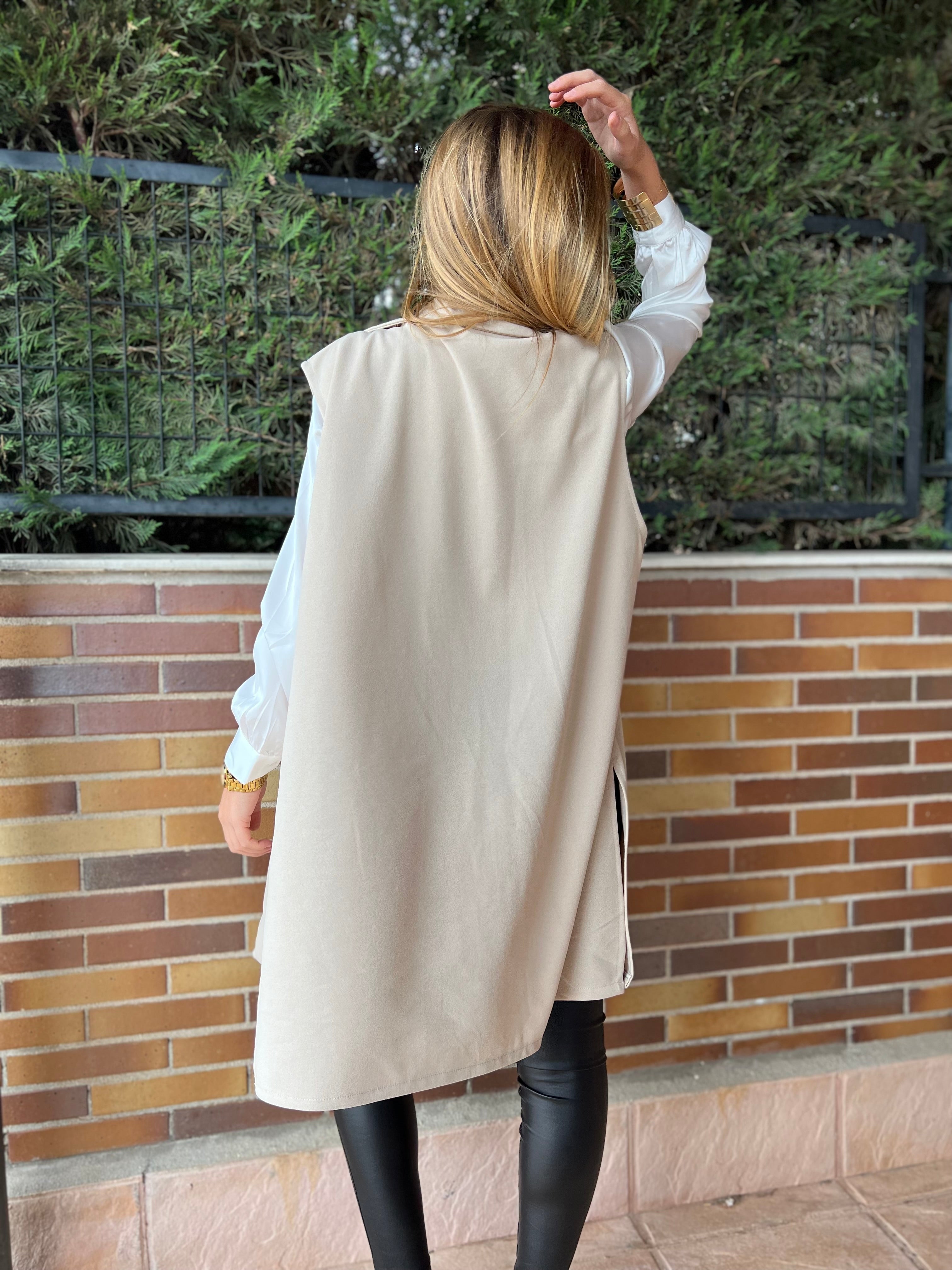 Chaleco Largo Beige