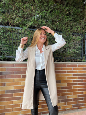Chaleco Largo Beige