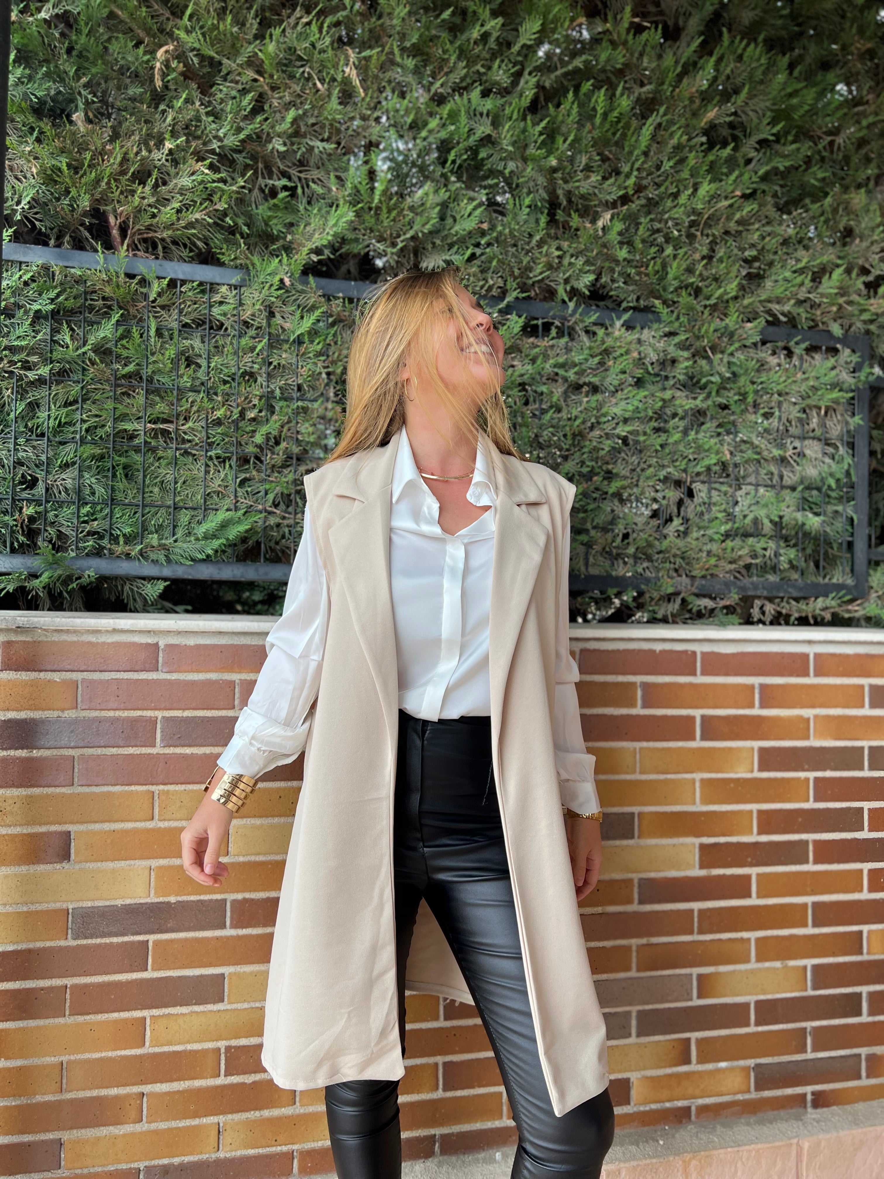 Chaleco Largo Beige