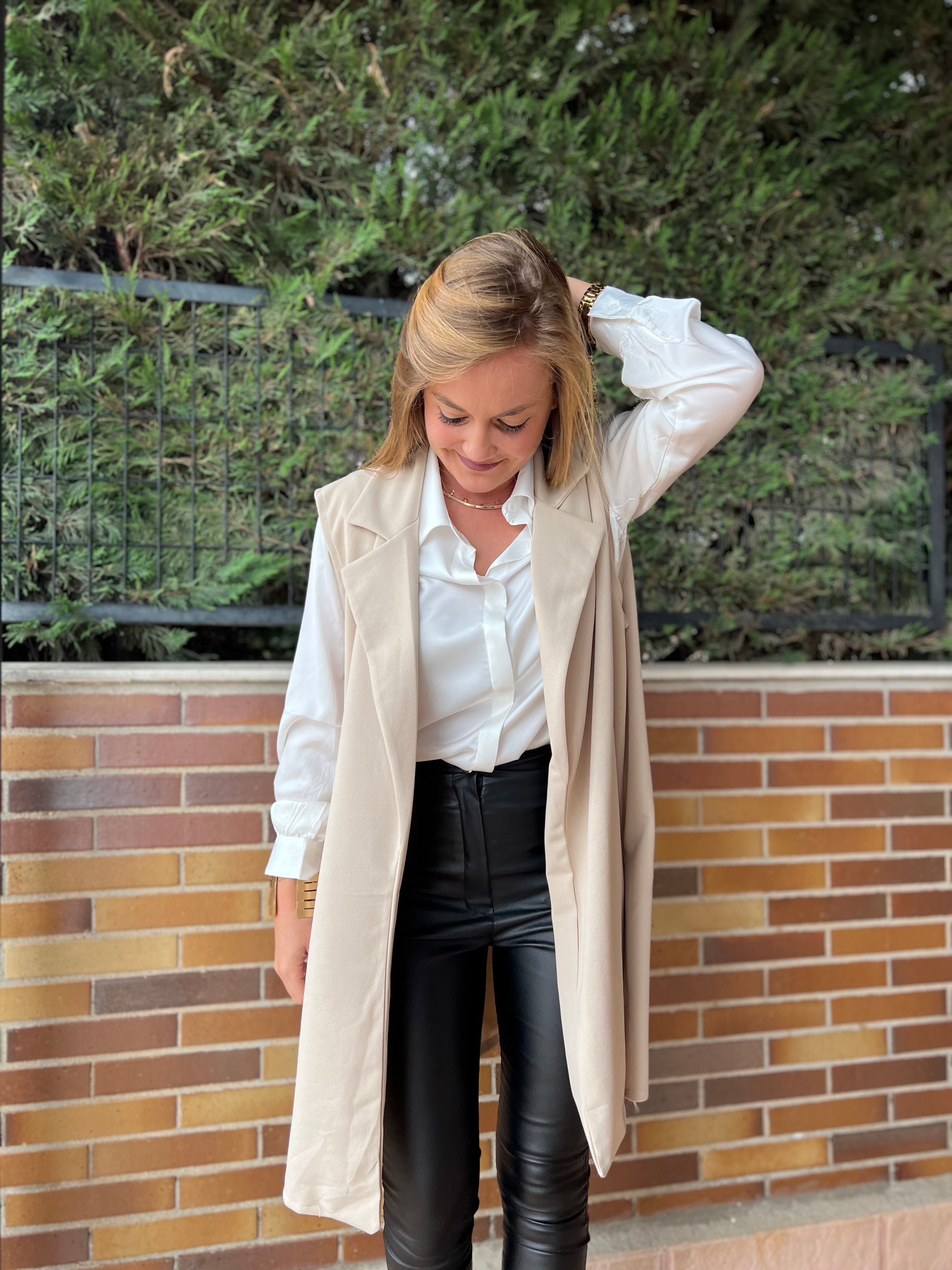 Chaleco Largo Beige