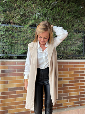 Chaleco Largo Beige